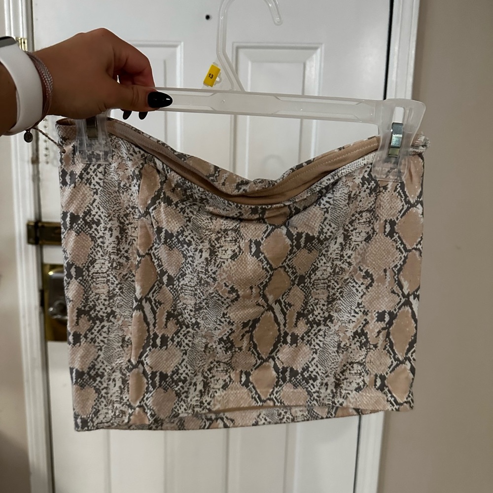 Snake skin tube top